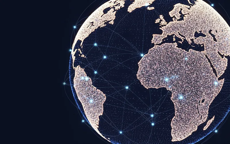 World map showing Blue Education's global network of international offices